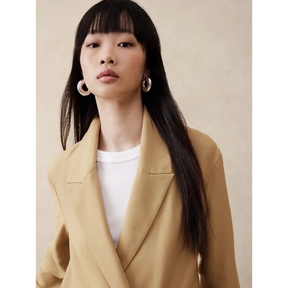 NWT BR Relaxed Unstructured Blazer - Desert Plain - Size Medium Petite - Picture 4 of 8